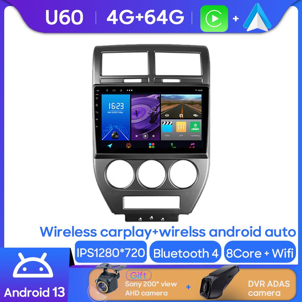 Android Multimedia For Jeep Compass 1 MK 2006 - 2010  Car Stereo CPU Radio QLED Player GPS Navigation Carplay Auto HDR Wifi No