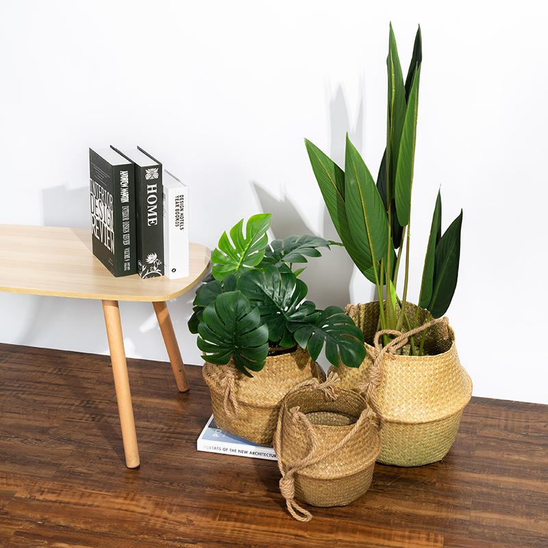 WCIC Новая домашняя подвесная цветочная корзина из морских водорослей с вешалкой, веревка, домашний декор