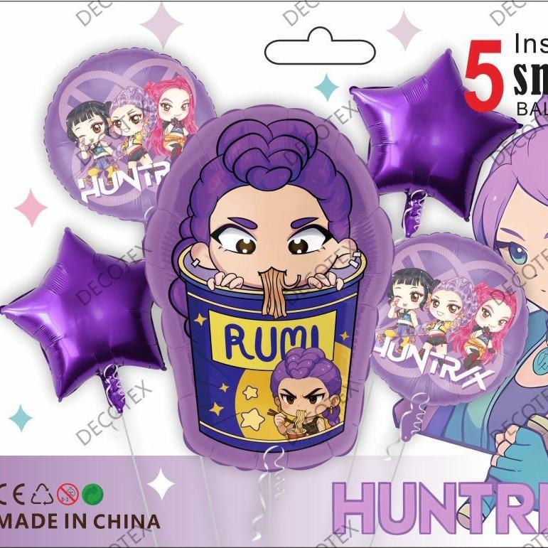Шары HUNTRXX 18 дюймов, 5 шт., украшения для вечеринки с аниме-персонажами, MIRA ZOEY RUMI для украшения на день рождения и фестиваль, набор шаров в мультяшной тематике