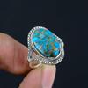 Кольцо в форме глаза из натурального медного бирюзового камня 925 пробы из стерлингового серебра для женщин и девочек