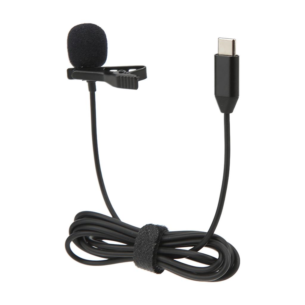 Wireless Lavalier Microphone ‑34dB Metal Lapel Mic for Insta360 ONE R Type C Smartphone 1.5M