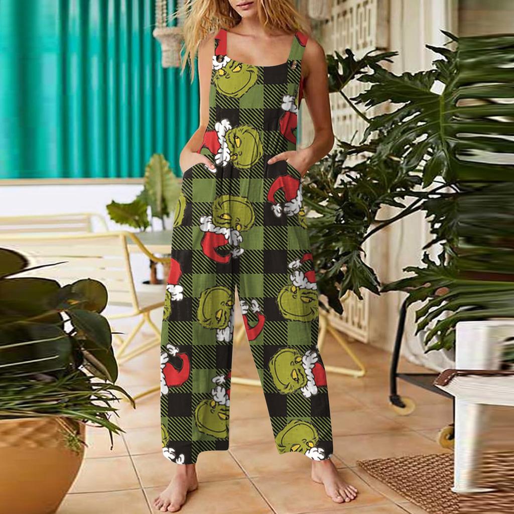 Womens Casual Overalls Jumpsuits Adjustable Straps Sleeveless Summer Cute Comfy Rompers With Pocket