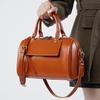 Genuine Leather Boston Pillow Bag - Winter Casual Handbag & Shoulder Messenger for Women