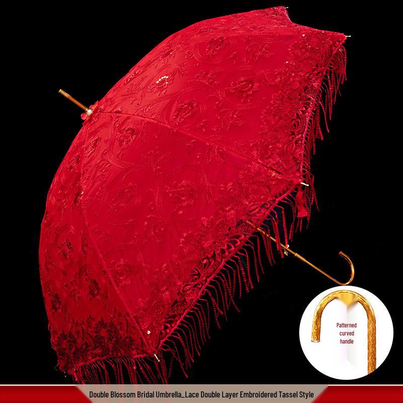 Красный свадебный набор зонтов для китайской свадебной церемонии и приданого