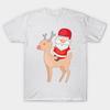 T Shirt Women Christmas Santa Riding On Reindeer Harajuku Print Kawaii Tshirt Summer Short Sleeve Female T-Shirt Top Tee