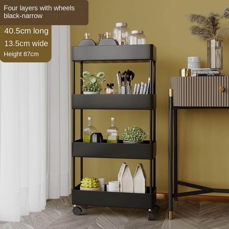 2/3/4-слойная стойка для хранения с узкими зазорами, полки для кухни, ванной комнаты, органайзер, мобильная тонкая тележка для хранения с колесной тележкой, экономия места