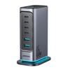 Зарядная станция Многопортовое зарядное устройство GaN 65 Вт EU 4x USB-C и 2x USB-A Темно-серый