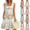 Женские модные повседневные платья без рукавов с круглым вырезом и пасхальным принтом