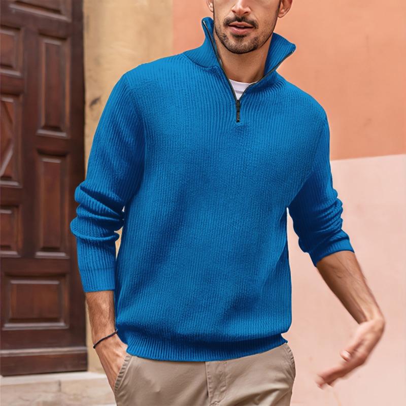 POLO Zipper High Neck Мужская рубашка поло для осени и зимы Трикотажная одежда для мужчин с длинным рукавом