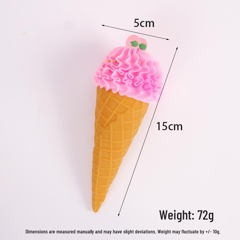 Wavy Ice Cream Cone Model - Fake Dessert Shop Decoration Prop, DIY Handmade Toy.