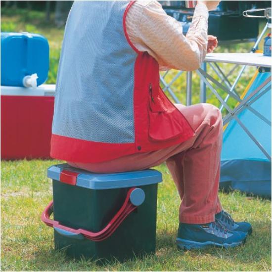 Iris Ohyama Storage Box, RV Bucket, RV-25B, GrayDark Green, 410 x 310 x 275mm