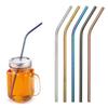 Multicolor Reusable Stainless Steel Straws Bent Straw Drinking Metal Straws [Random Color]