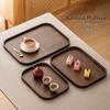 Rectangle Wood Tray Retro Style Fruit Plate Smooth Edge Tea Tray  Home
