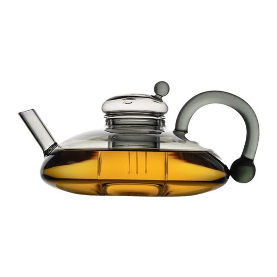 Стеклянный чайник в форме крысиного хвоста, большой емкости, с заварниками для рассыпного чая, 18,5 унций, фильтрация из боросиликатного стекла