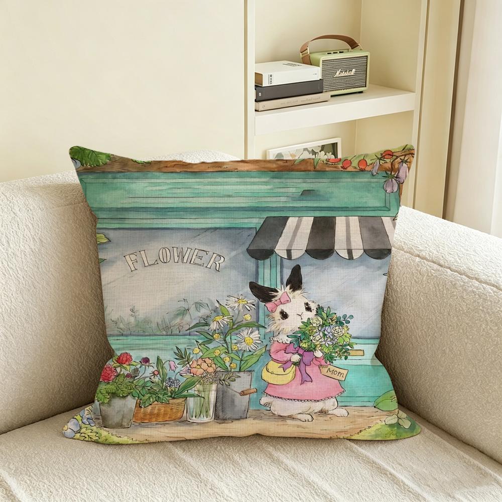 L-Longlegsart Cushion Cover Natural Linen Pillowcase Set, All-In-One Decor For Sofa, Bedroom & Chair