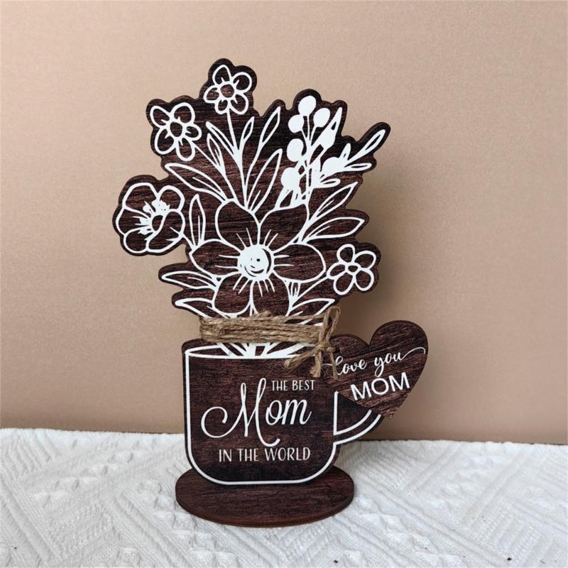 Уникальный настольный деревянный цветок, подставка для стола ко Дню матери, подарок в знак признательности, изысканный подарок, красиво упакованные деревянные настольные украшения