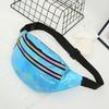 Iridescent Waist Bag Glitter Belt Bag Waterproof Fanny Pack Artificial Leather Bum Bag with 3 Pockets for Travel Party Beach Music Festival