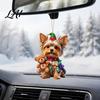 Festive Party Decor Christmas Animal Ornaments Cute 2D Flat Acrylic Hanging Clear Pattern Pendant Decoration for Xmas Tree Winter Party Home