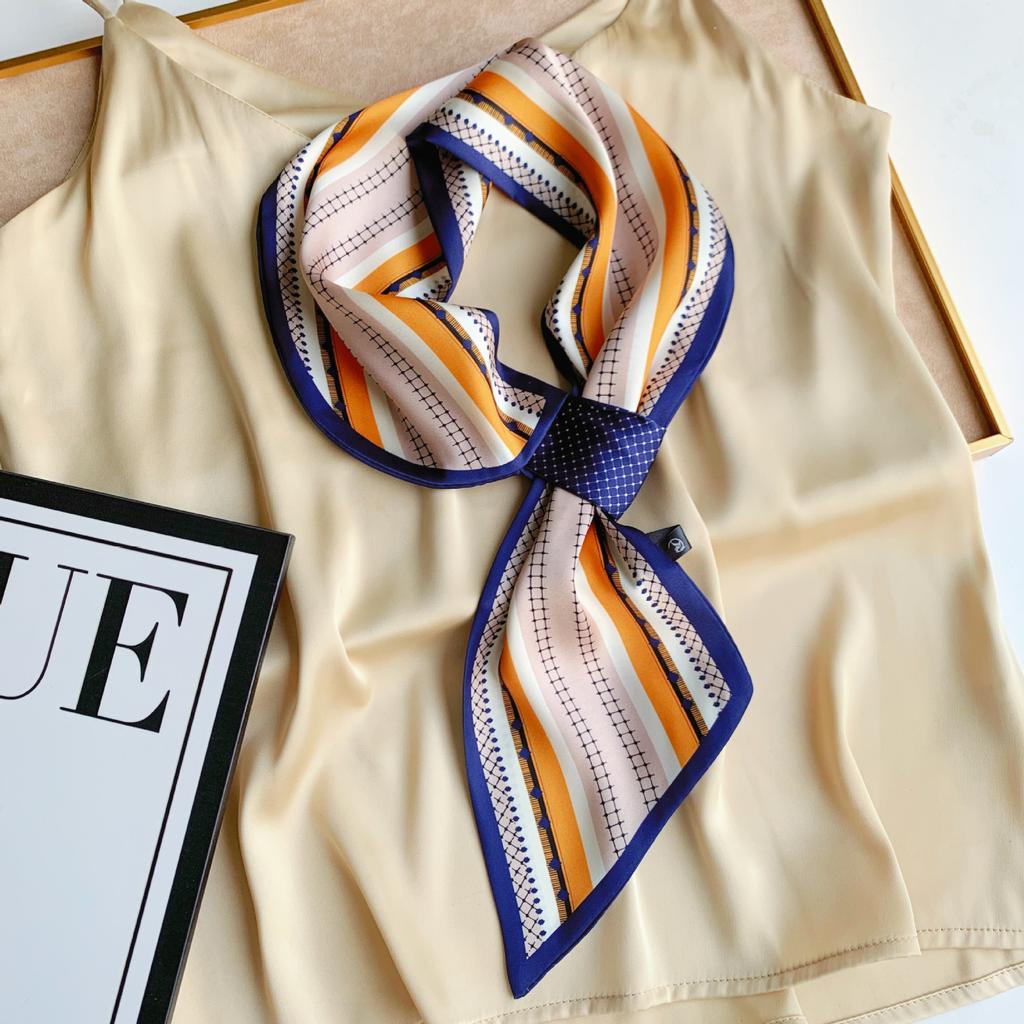 Длинный маленький шелковый шарф, высококачественная сумка для шарфа, универсальная подходящая к рубашке, шарф