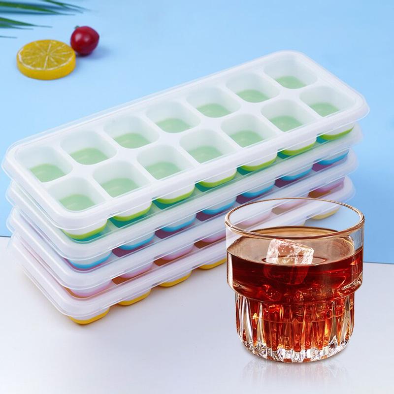 1Pc Ice Cube Mold Easy To Demold Silicone Molds Spill-resistant Milk Tea DIY Soft Bottom Wine Ice Blocks Durable