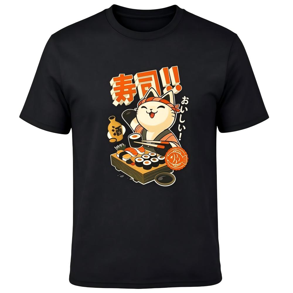 Japanese Sushi Chef Cat Anime Food Graphic man's T-Shirt