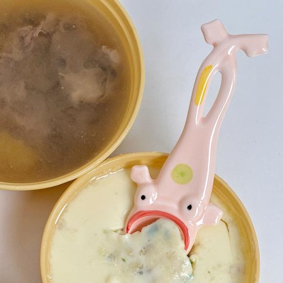 1/2 шт. Уродливая лягушка с большим ртом, керамическая ложка, ложка-лягушка с длинными ногами, инструмент для смешивания, юмористический кухонный настольный аксессуар