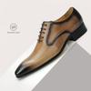 Модная элегантная мужская обувь, оксфорды из коровьей кожи высшего слоя, обувь для костюма, свадебной вечеринки, формального бизнеса, хаки, черная, ручной работы