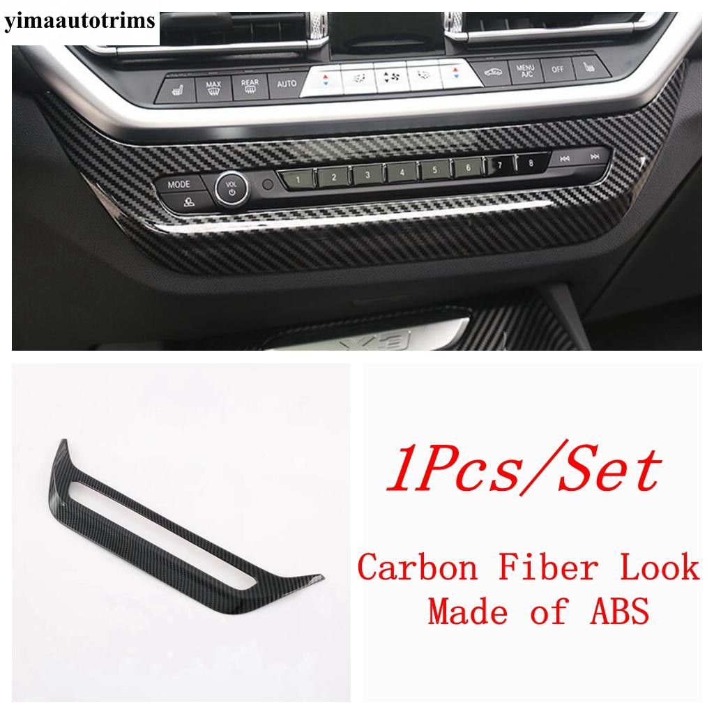 Gear Panel / Dashboard Frame / Window Lift /Navigation Strip Cover Trim For BMW X3 iX3 X4 G01   Carbon Fiber Accessories