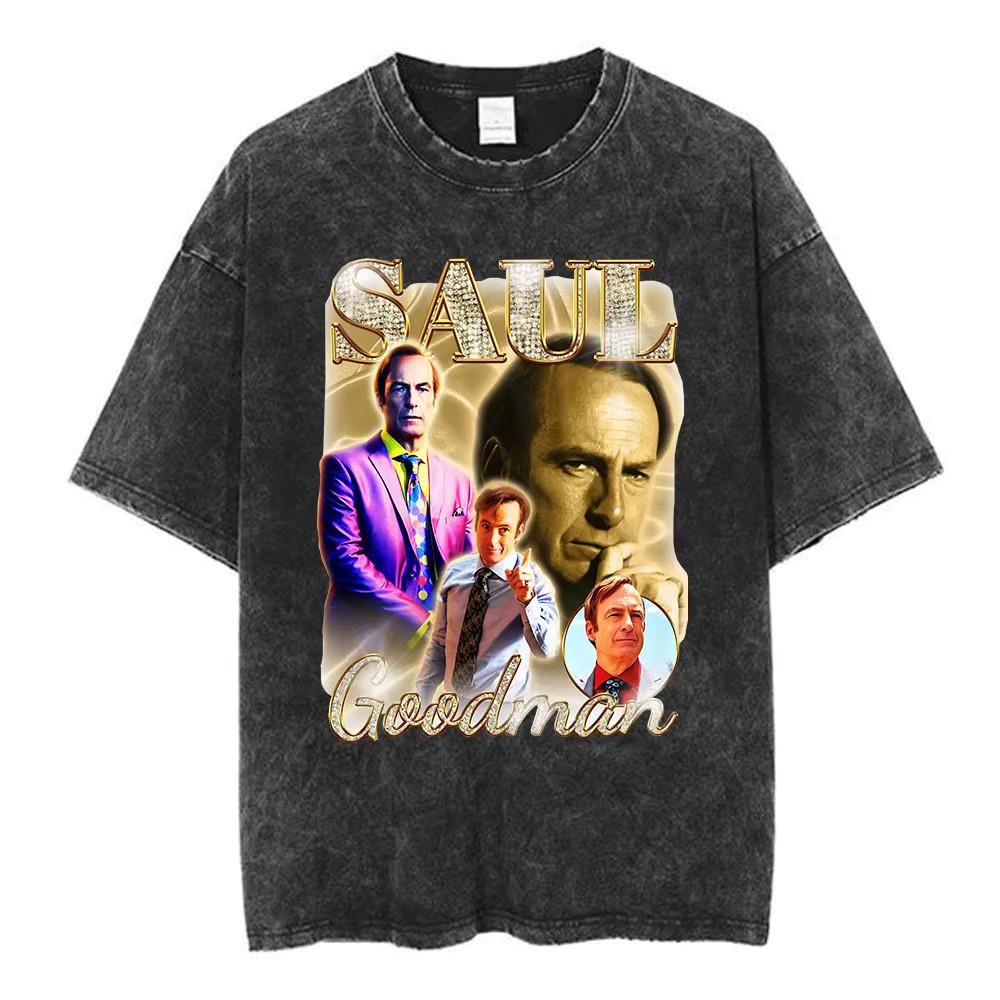 Breaking Bad Better Call Saul T Shirt y2k Washed Black Graphic Tee Mens Unisex