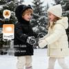 Детская утепленная куртка средней длины MQDMINI с капюшоном и утиным пухом