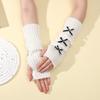 Long Knit Bow Arm Warmers Soft Knitted Sleeve Cover Y2K Y2K Fingerless Gloves  Female