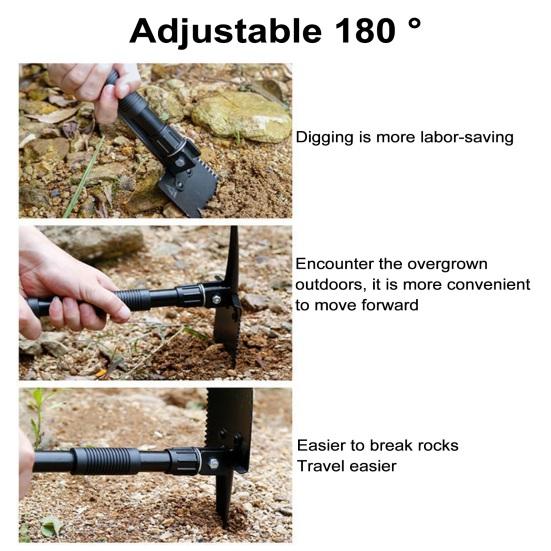 Multifunctional Folding Shovel High Durability Compact Size Portable Outdoor Digging Shovel Multi-Tool for Camping Backpacking