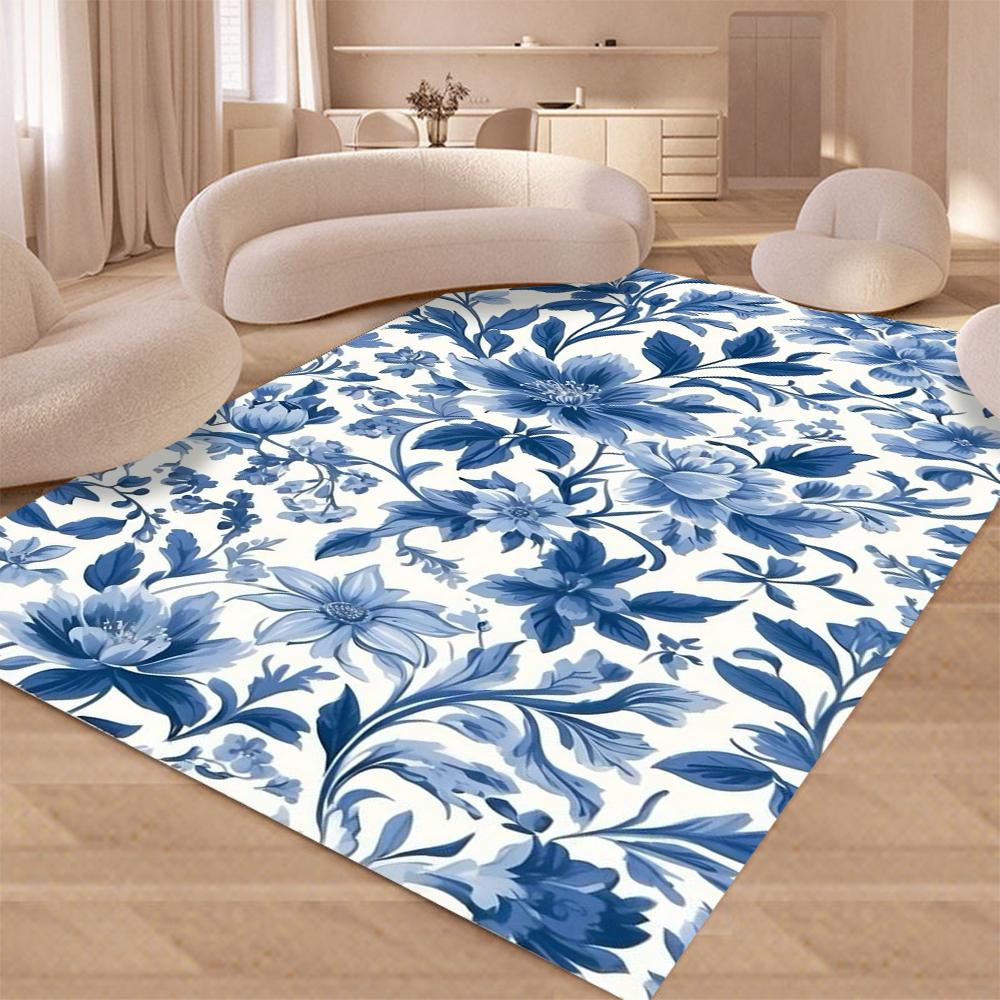 Синий Синий и Белый Фарфоровый Дизайн Ковра Зональный Ковер Стираемый Напольный Коврик для Дома Гостиной Кухни Спальни Противоскользящие Ковры