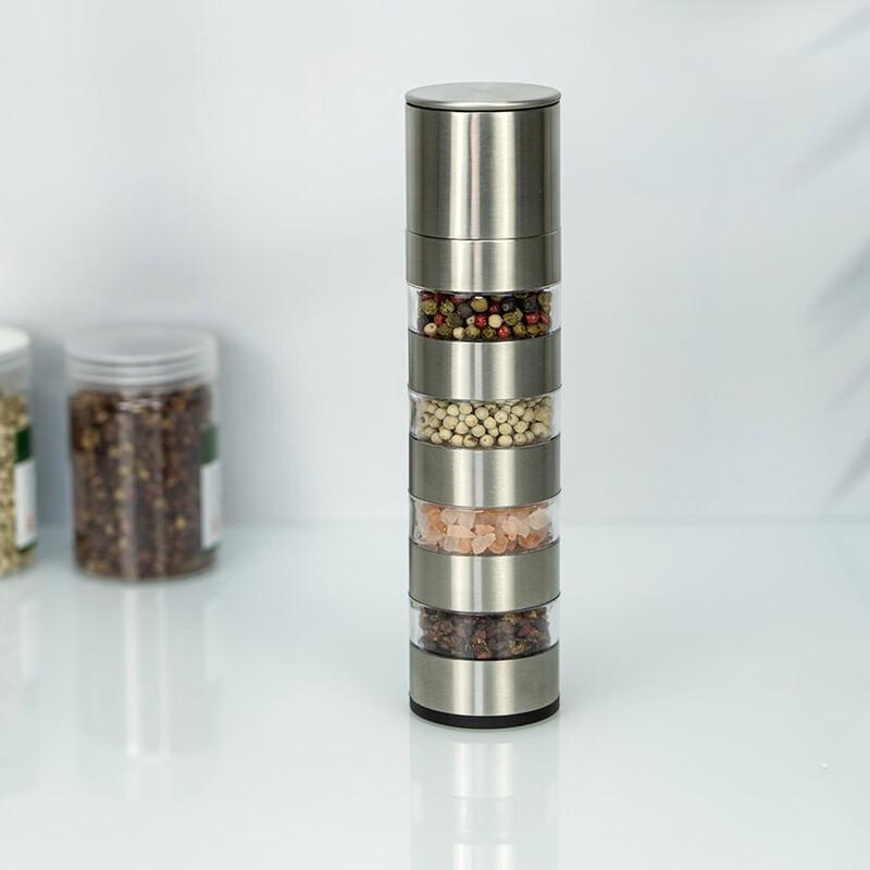 RuHan Stainless Steel Manual Pepper and Spice Grinder Set