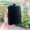 8oz 18/8 Stainless Steel Vodka Hip Flask Whisky Bottle Moscow Liquor Flagon with All Black Body Printing