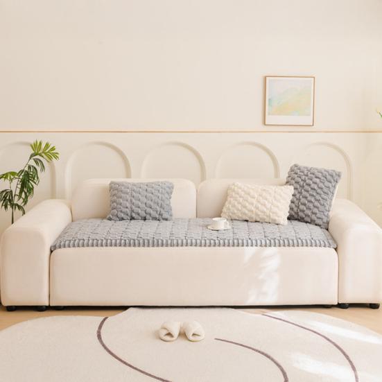 Thick Plush Couch Cover Fuzzy Pet Couch Cover Winter Non Slip Warm Sofa Slipcover Couch Protector for Multiple Cushions