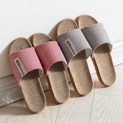 Женские домашние тапочки Нескользящие натуральные материалы Удобные дышащие летние семейные тапочки Pantoufles Pour Dames Тапочки Льняные тапочки для ванной комнаты