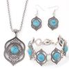 Rimous Turquoise Bib Collar Earrings Necklace Bracelets Jewelry Sets AVE