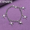 CHSHINE 925 стерлингового серебра пять звезд кулон браслет для женщин свадебная вечеринка мода шарм ювелирные изделия