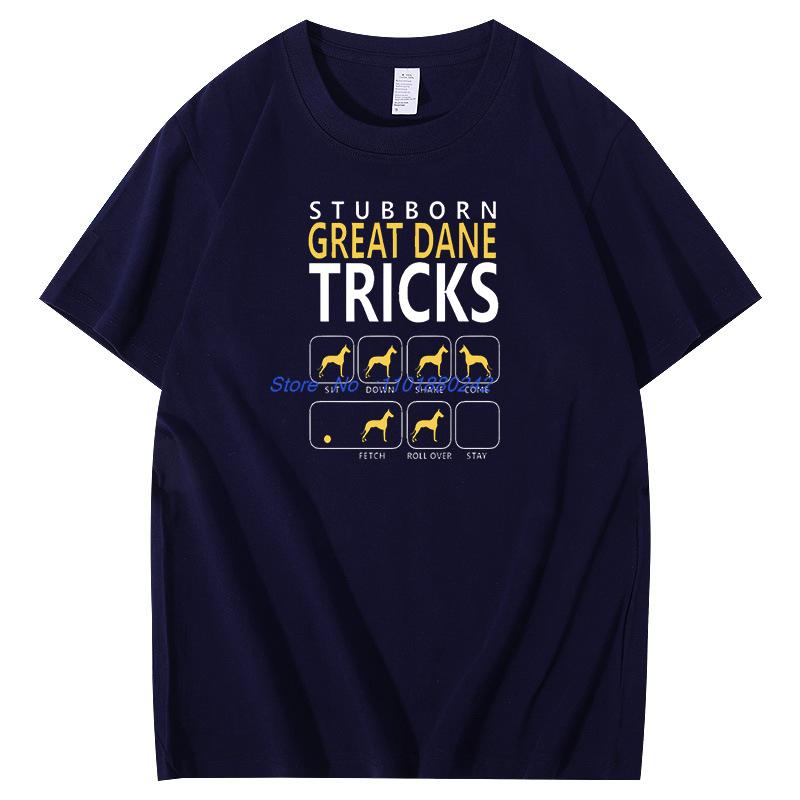 Dog Gift Stubborn Great Dane Tricks Graphic T Shirts Summer Cotton New Shirts And Tshirts Birthday Gifts Tshirt Mens Clothes