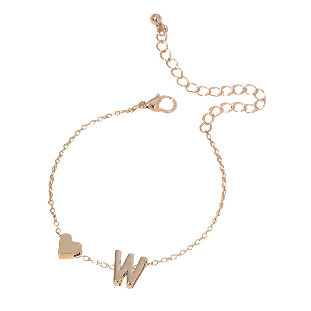 Initial Heart Bracelet Heart Letter Bracelet Personalized Monogram Bracelet 1 Pc
