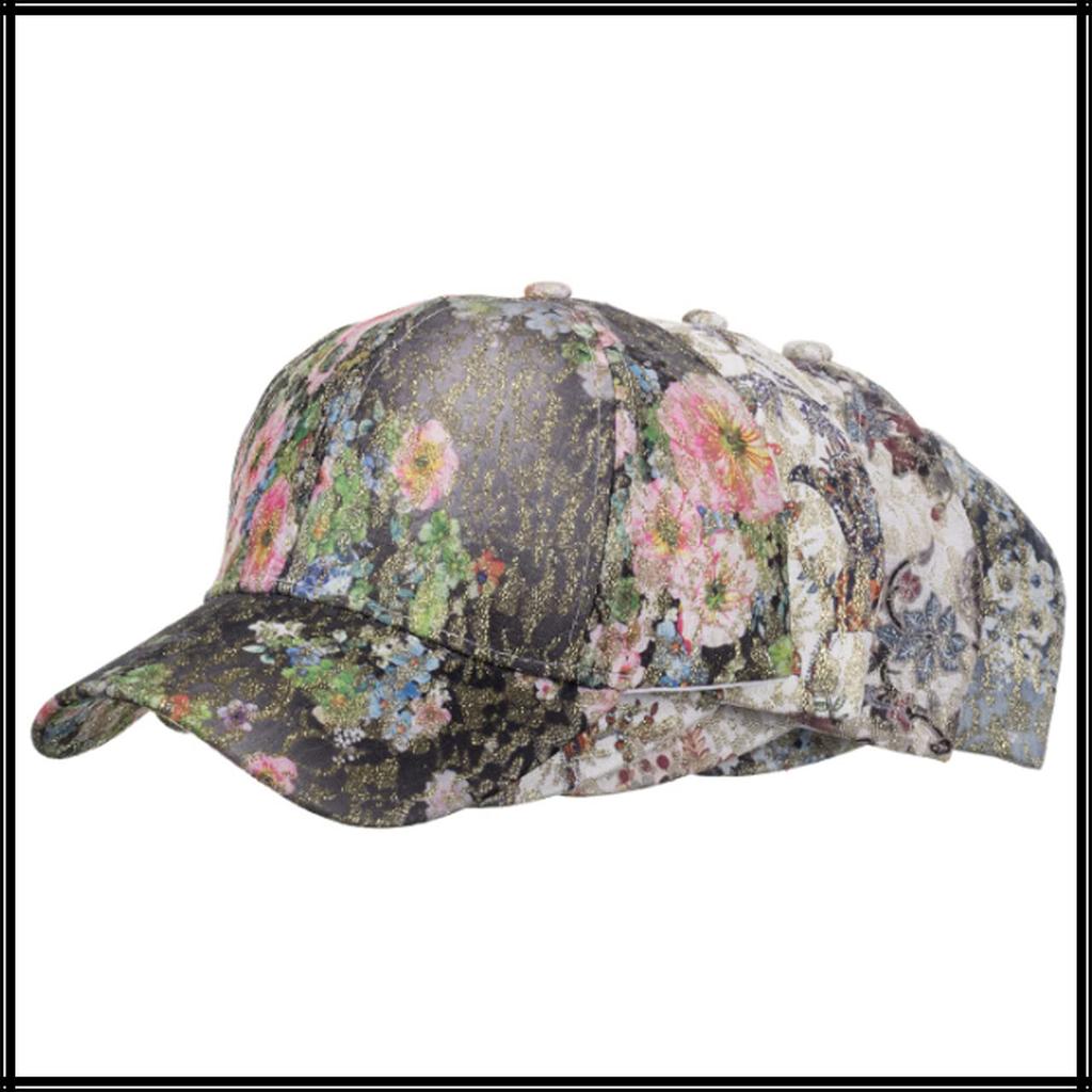 Кепка Floral CA670 [Белый Клык], Узор, Блеск, Спорт, Бег, На улице, Женская, Мужская, (красный)