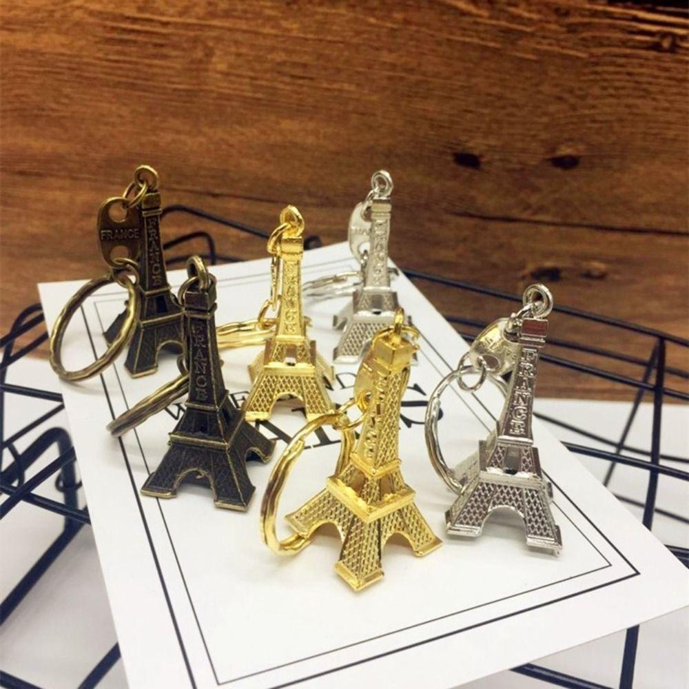 Zinc Zinc Alloy Eiffel Tower Bag Pendant Vintage Paris Keyring Simple France Tower Keychain  Backpack Decor