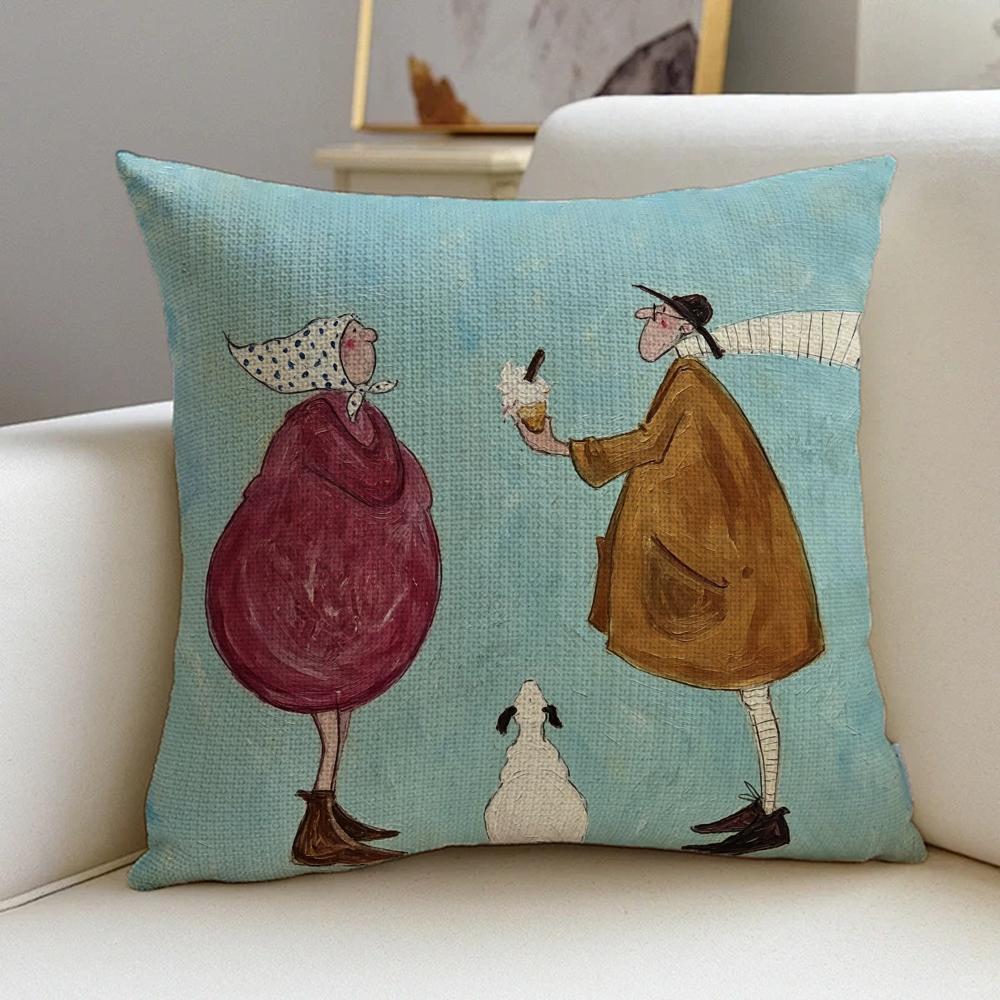 P-Sam Toft Арт Наволочка-Подушка Натуральный Лен Комплект, Универсальный Декор Для Дивана, Спальни и Кресла