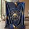 Leicester City Football Print Flannel Blanket, Soft Warm Lightweight Throw Blanket for Sofa Bed Camping