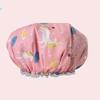 Fashionable Waterproof Double-Layer Cartoon Shower Cap for Women