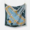 Twill Silk Scarf Woman Melt Painting Square Scarves Wraps Bandana Small Hijab Silk Foulards Tie Headband Neckerchief 53CM