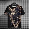 Men's T Shirt All Seasons Fashion Short Sleeve Eagle Print 3d T-shirts Street Casual Oversized Tee Shirt Men Clothing Pullover