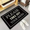 Entrance Door Carpet, Funny Sayings Understated Decorative Door Carpet, Please Take Your Shoes Off Non-slip Rug, Bathroom Floor Mat-hy