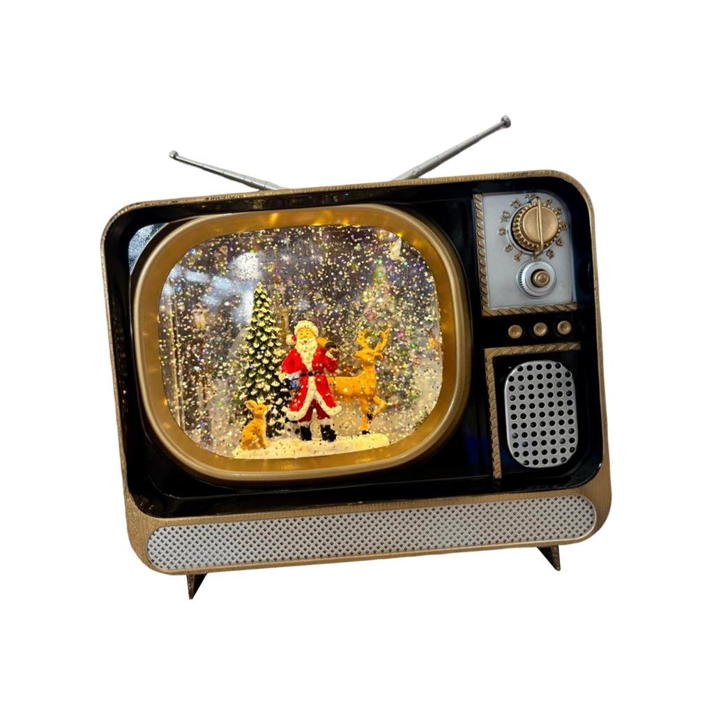 Glittering Christmas Music Box LED Night Light TV Design Gifts USB Powered Xmas Decoration Christmas Lantern for Bar Bedroom